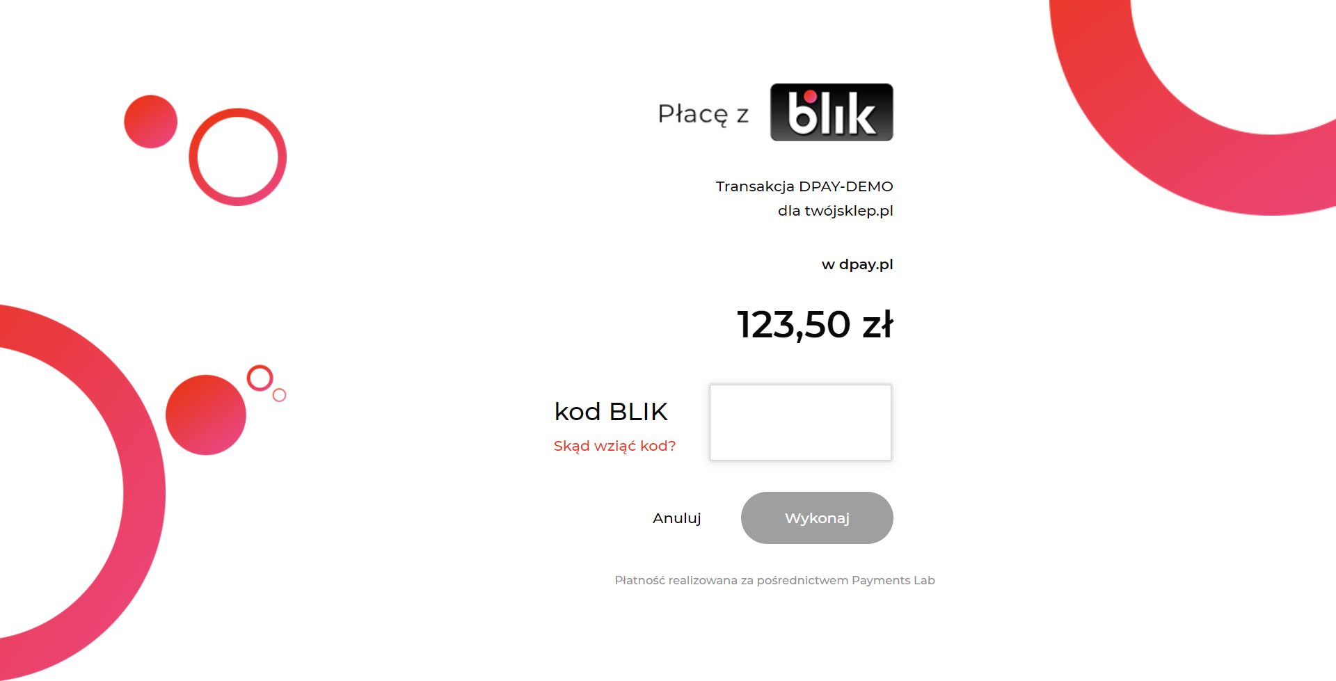 blik transaction website image