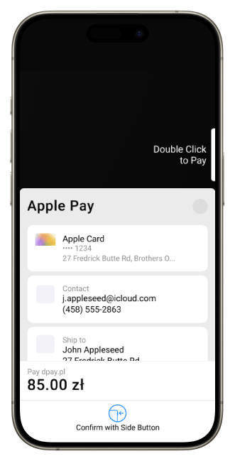 Apple Pay на сторінці оплати dpay