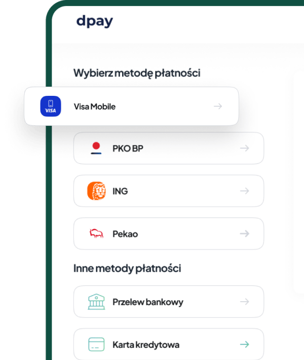 Visa Mobile on the dpay payment page